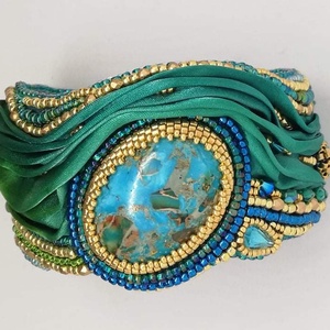 Shibori selyem karperec - ékszer - karkötő - karperec - Meska.hu