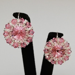 Swarovski kristályos, francia biztonsági alapra készült fülbevaló  - Meska.hu