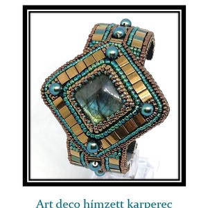 DIY Tutorial - gyöngyhímzéses leírás, Art Deco karperec - Meska.hu