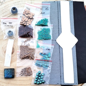 DIY-KIT gyöngyhímző csomag, art deco karperec  - diy (csináld magad) - fűzésminták - Meska.hu