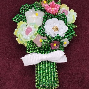 Virágcsokor bross - ékszer - kitűző és bross - Meska.hu