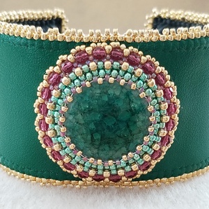 Zöld arany karperec - ékszer - karkötő - karperec - Meska.hu