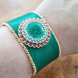 Zöld arany karperec - ékszer - karkötő - karperec - Meska.hu