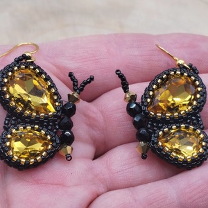 Pillangó fülbevaló  - ékszer - fülbevaló - lógó fülbevaló - Meska.hu