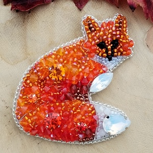 Róka bross - ékszer - kitűző és bross - Meska.hu