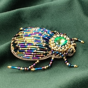 Skarabeusz bross Tutorial, gyöngy hímzési leírás  - diy (csináld magad) - fűzésminták - Meska.hu