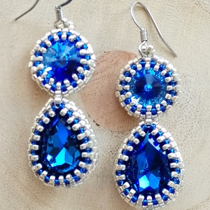 Kristályos csepp fülbevalók - ékszer - fülbevaló - lógó csepp fülbevaló - Meska.hu