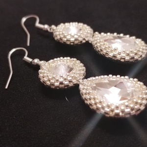 Kristályos csepp fülbevalók - ékszer - fülbevaló - lógó csepp fülbevaló - Meska.hu