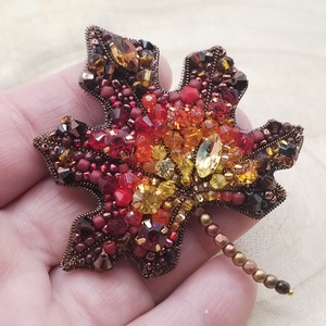 Őszi levél bross - ékszer - kitűző és bross - Meska.hu