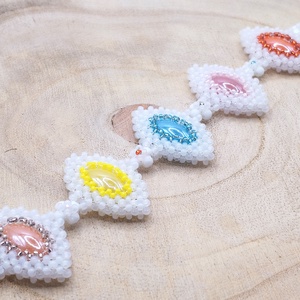 Cukorka színű karkötő , Ékszer, Karkötő, Gyöngyös karkötő, Gyöngyfűzés, gyöngyhímzés, MESKA