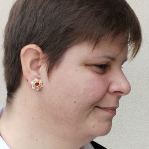 Pötty kristályos fülbevaló  - ékszer - fülbevaló - pötty fülbevaló - Meska.hu