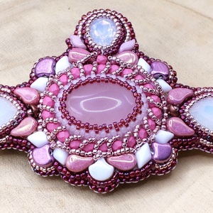 Rózsakvarc francia csat, Ruha & Divat, Hajdísz & Hajcsat, Hajcsat & Hajtű, Gyöngyfűzés, gyöngyhímzés, MESKA