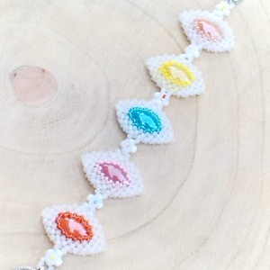 Cukorka színű karkötő  - ékszer - karkötő - gyöngyös karkötő - Meska.hu