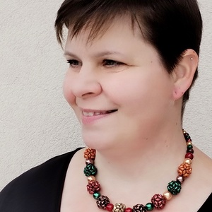 Őszi bogyós nyaklánc , Ékszer, Nyaklánc, Bogyós nyaklánc, Ékszerkészítés, Gyöngyfűzés, gyöngyhímzés, MESKA