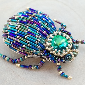 Szkarabeusz bross KIT gyöngyfűző készlet - diy (csináld magad) - egységcsomag - Meska.hu