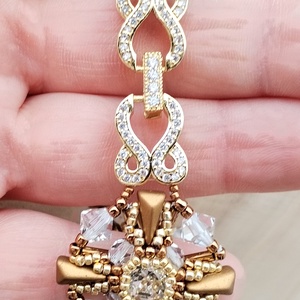 Bronz-arany-kristályos szett - ékszer - ékszerszett - Meska.hu