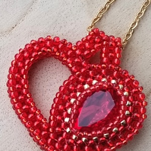 Szív medál  - ékszer - nyaklánc - medál - Meska.hu