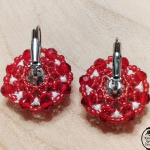 Trikolór kristályos fülbevaló, nemzeti színű fülbevaló  - ékszer - fülbevaló - lógó fülbevaló - Meska.hu