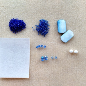 DIY - KIT - gyöngyfűző csomag - Kék hölgy fülbevaló - diy (csináld magad) - fűzésminták - Meska.hu