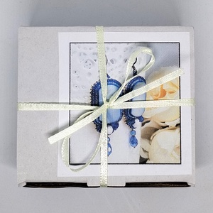 DIY - KIT - gyöngyfűző csomag - Kék hölgy fülbevaló - diy (csináld magad) - fűzésminták - Meska.hu