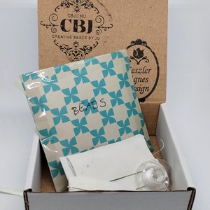 DIY - KIT - gyöngyfűző csomag - Kék hölgy fülbevaló - diy (csináld magad) - fűzésminták - Meska.hu