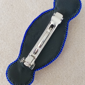 Lapis latulit-arany pufi francia csat, kék arany hajdísz, ásványos csat - ruha & divat - hajdísz & hajcsat - hajcsat & hajtű - Meska.hu