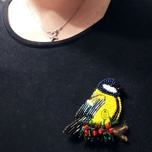 DIY-Tutorial - gyöngyhímző útmutató, hímzett cinke bross - diy (csináld magad) - fűzésminták - Meska.hu