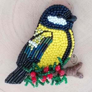 DIY-Tutorial - gyöngyhímző útmutató, hímzett cinke bross - diy (csináld magad) - fűzésminták - Meska.hu