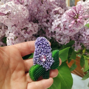 Orgona bross, hímzett virág kitűző, 3d hímzés, egyedi ajándék ötlet  - ékszer - kitűző és bross - Meska.hu