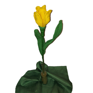 Horgolt sárga tulipán - otthon & életmód - dekoráció - virágdísz és tartó - csokor & virágdísz - Meska.hu