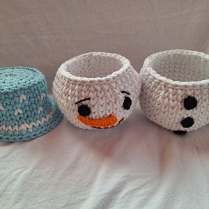 Horgolt hóember  - karácsony - karácsonyi lakásdekoráció - karácsonyi manók, figurák - Meska.hu