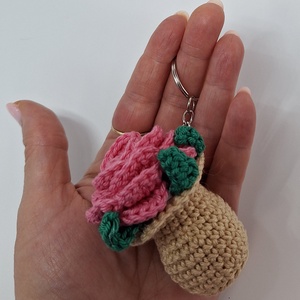 Horgolt vázás kulcstartó , Táska & Tok, Kulcstartó & Táskadísz, Kulcstartó, Horgolás, MESKA