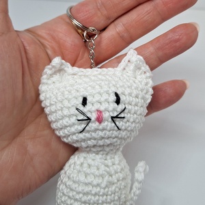 Fehér cica kulcstartó , Táska & Tok, Kulcstartó & Táskadísz, Kulcstartó, , MESKA