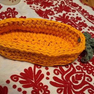 Sárgarépa alakú kínáló-kosár - ünnepi díszek, dekorációk - húsvéti díszek és dekorációk - húsvéti asztaldíszek - Meska.hu