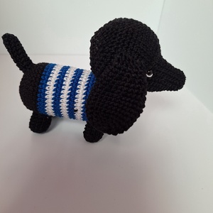 Horgolt tacsi  - játék & sport - plüssállat & játékfigura - kutya - Meska.hu