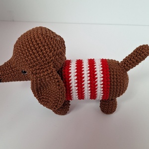 Horgolt tacsi  - játék & sport - plüssállat & játékfigura - kutya - Meska.hu