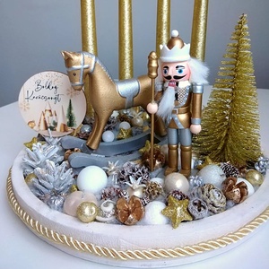 Adventi asztaldísz - diótörő - karácsony - adventi díszek - adventi koszorú - Meska.hu