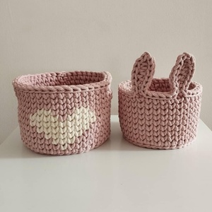 Horgolt kosárszett gyerekszobába, Otthon & Életmód, Babaszoba, gyerekszoba, Játéktároló, Horgolás, MESKA