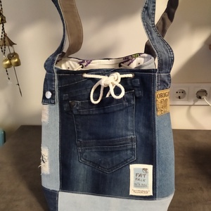 Tote Bag fazonú farmertáska, bevásárlótáska, strandtáska - Meska.hu