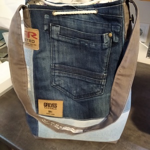 Tote Bag fazonú farmertáska, bevásárlótáska, strandtáska - táska & tok - bevásárlás & shopper táska - shopper, textiltáska, szatyor - Meska.hu