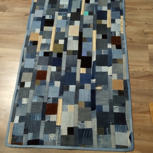 Patchwork szőnyeg/belépő/futó farmerből - Meska.hu