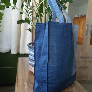 Egyszerű bevásárlótáska farmerből - táska & tok - bevásárlás & shopper táska - shopper, textiltáska, szatyor - Meska.hu