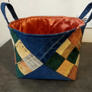 Füles tároló/rendező kosár farmerből , Otthon & Életmód, Tárolás & Rendszerezés, Tárolókosár, Patchwork, foltvarrás, Varrás, MESKA