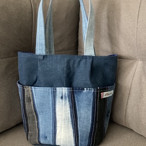 Tote Bag fazonú farmertáska, bevásárlótáska, strandtáska, Táska & Tok, Bevásárlás & Shopper táska, Shopper, textiltáska, szatyor, Varrás, MESKA