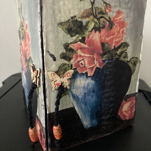 Szétnyitható tárolódoboz csendélettel, Otthon & Életmód, Dekoráció, Asztal és polc dekoráció, Díszdoboz, Decoupage, transzfer és szalvétatechnika, MESKA