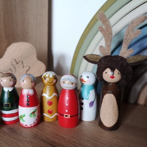 Karácsonyi peg doll szett  - Meska.hu