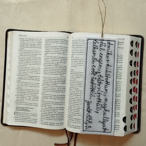 Patchwork könyvjelző bibliai igével  - könyv & zene - könyvjelző - Meska.hu