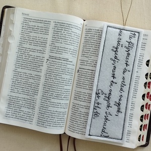 Patchwork könyvjelző bibliai igével  - könyv & zene - könyvjelző - Meska.hu