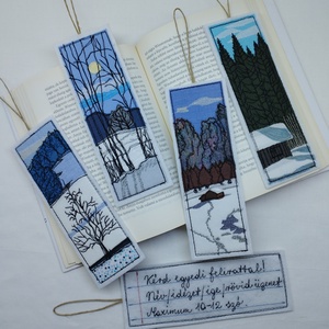 Könyvjelző egyedi felirattal, textilből varrva  - Meska.hu