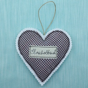 Textil szív - Elraboltad felirattal , Kellékek & szerszámok, Dekorációs kellékek, Egyéb kellékek, Varrás, Patchwork, foltvarrás, MESKA